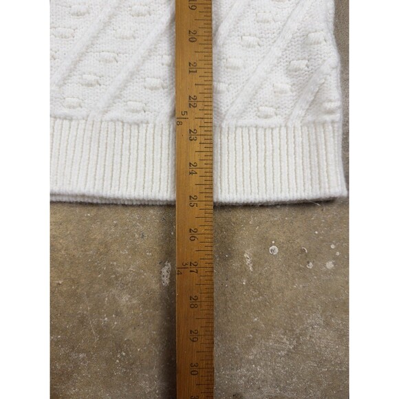 Calvin‎ Klein Popcorn-Knit Mock-Neck Sweater Women's M Ivory - Picture 6 of 8